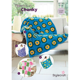 Crochet Motif Blankets in Stylecraft Chenille Chunky - Digital Version 10249