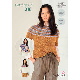 Crochet Yoke Sweater, Short Sleeved Top & Cowl in Stylecraft Naturals Pure Wool & Life Dk - Digital Version 10287
