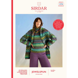 Kelp Sleeve Sweater & Scarf in Sirdar Jewelspun Chunky With Wool - Digital Version 10706