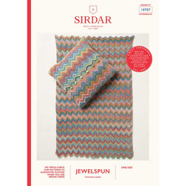 Ripples Blanket & Cushion in Sirdar Jewelspun Chunky With Wool - Digital Version 10707