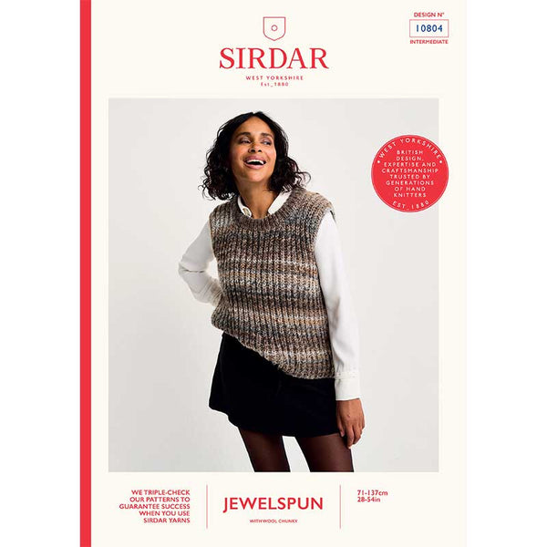 Buy Beneath The Surface Vest in Sirdar Jewelspun Chunky With Wool