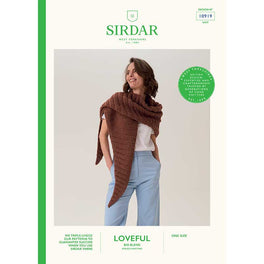 Clam Shell Ribbed Shawl in Sirdar Loveful Bio Blend Dk - Digital Version 10919