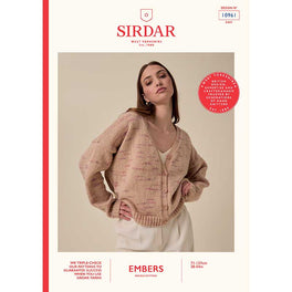 Flare V Neck Cardigan in Sirdar Embers Dk - Digital Version 10961