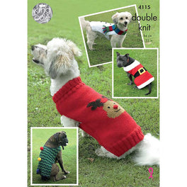 Christmas Dog Coats and Blanket in King Cole Dk - Digital Version 4115