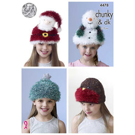 Kids' Novelty Hats in King Cole DK and Chunky - Digital Version 4478
