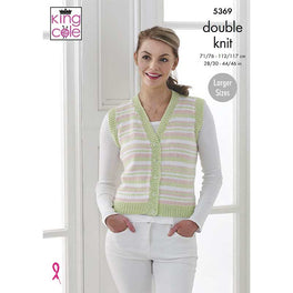 Cardigan & Waistcoat in King Cole Cottonsoft Dk - Digital Version 5369