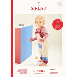 Free Download - Baby Colour Block Dungarees In Snuggly DK
