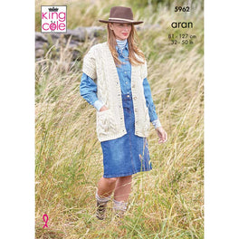 Cardigan & Waistcoat in King Cole Wool Aran