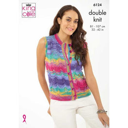 Tank Top & Waistcoat Knitted in King Cole Tropical Beaches DK - Digital Version 6124