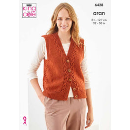 Slipover & Waistcoat in King Cole Wool Aran