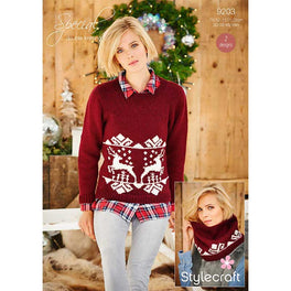 Christmas Jumper and Snood in Stylecraft Special Dk - Digital Version 9203