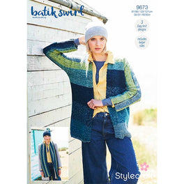 Jacket, Scarf and Hat in Stylecraft Batik Swirl DK - Digital Version 9673