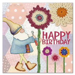 Emma Ball Greetings Card - Crochet Gnome