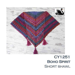 Free Download - Spirit Flame Crochet Shawl in Cygnet Boho Spirit