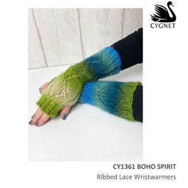 Free Download - Ribbed Lace Wristwarmers in Cygnet Boho Spirit