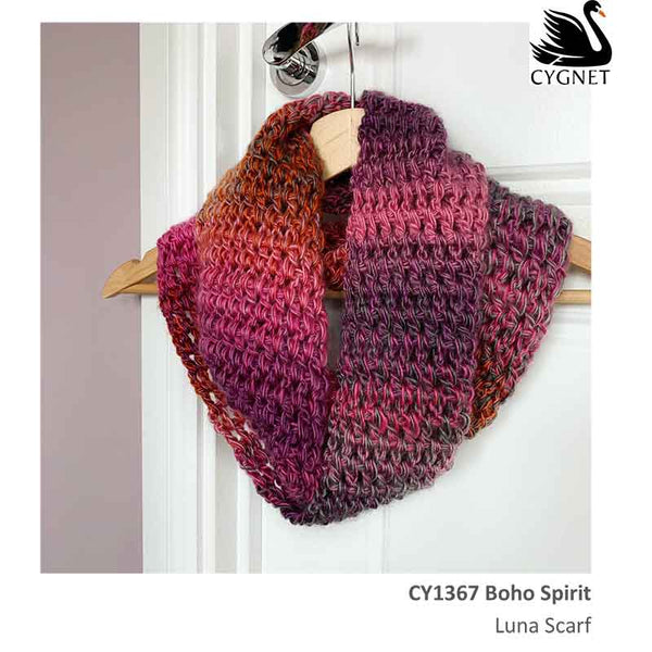 Free Download - Luna Crochet Scarf in Cygnet Boho Spirit – Black