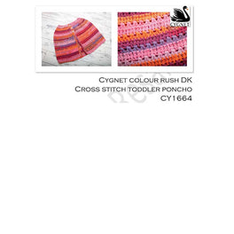 Free Download - Crochet Cross Stitch Toddler Poncho in Cygnet Colour Rush Dk