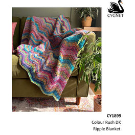 Free Download - Crochet Ripple Blanket in Cygnet Colour Rush Dk