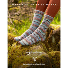 Jay Eyelet Socks in WYS Signature 4ply by Winwick Mum - Digital Pattern DBP0297
