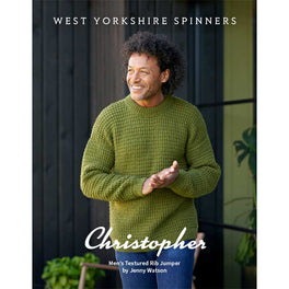Christopher Men's Textured Rib Jumper in West Yorkshire Spinners ColourLab Aran - Digital Version DBP0305