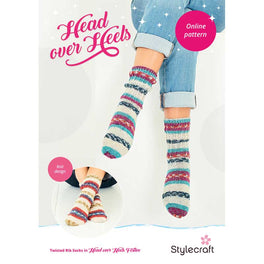 Free Download - Twisted Rib Socks in Stylecraft Head Over Heels Festive