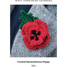 Free Download - Crochet Remembrance Poppy in West Yorkshire Spinners The Croft Shetland Country Aran