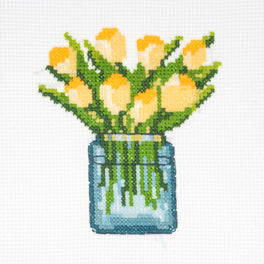 Trimits Counted Cross Stitch Kit, Mini: Tulips