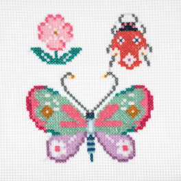Trimits Counted Cross Stitch Kit, Mini: Butterfly & Bug