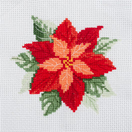 Trimits Counted Cross Stitch Kit, Mini: Poinsettia
