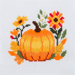Trimits Counted Cross Stitch Kit, Mini: Pumpkin