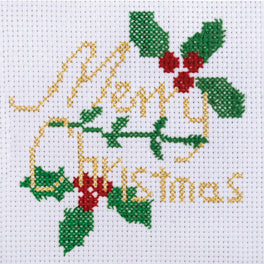 Trimits Counted Cross Stitch Kit, Mini: Merry Christmas
