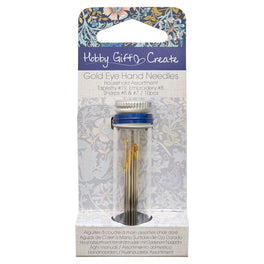 Hobby Gift Gold Eye Needles: Household Assorted 10 Pieces - Woodblock Floral