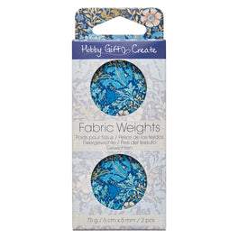 Hobby Gift Metal Fabric Weights 2 Pieces - Woodblock Floral
