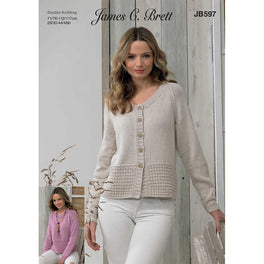 Sweater and Cardigan in James C Brett Its Pure Cotton Dk