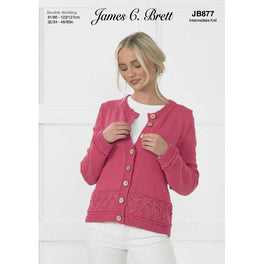 Cardigan in James C Brett Its Pure Cotton Dk