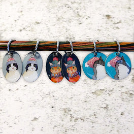 Emma Ball - Cats in Hats Six Stitch Markers