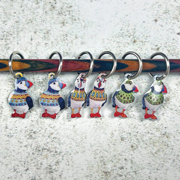 Emma Ball Six Stitch Markers - Happy Puffins