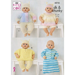 Dolls Clothes in King Cole Dk & Chunky - Digital Version 6216