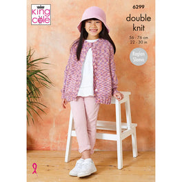 Childs Sweater and Cardigan in King Cole Cottonsoft Crystal Dk - Digital Version 6299