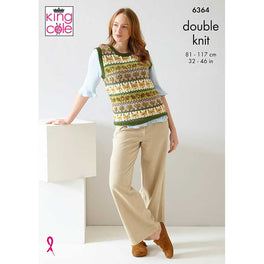 Fairisle Sweater and Tank Top knitted in King Cole Merino Blend DK
