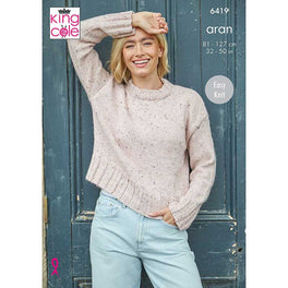 Ladies’ Sweaters knitted in King Cole Homespun Aran