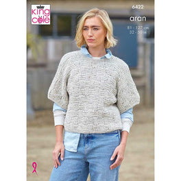 Ladies’ Sweaters knitted in King Cole Homespun Aran