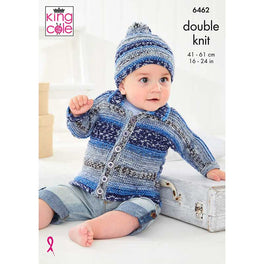 Cardigans and Hat knitted in King Cole Baby Fjord DK