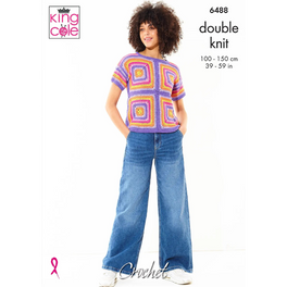 Short Sleeve and Sleeveless Top crocheted in King Cole Cottonsoft Dk
