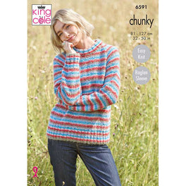 Cardigan and Sweater knitted in King Cole Flair Solo Chunky