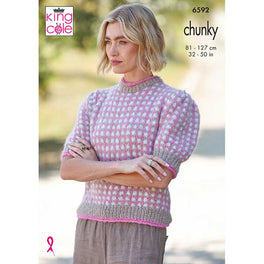 Tank Top and Sweater knitted in King Cole Flair Solo Chunky