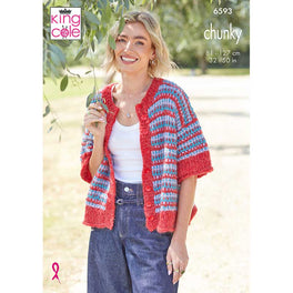 Cardigan and Sweater knitted in King Cole Flair Solo Chunky