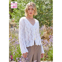 Cardigan and Tank Top knitted in King Cole Flair Solo Chunky