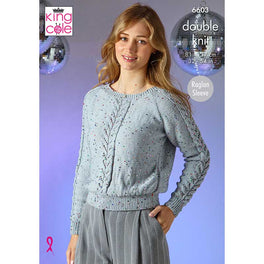 Cardigan and Sweater knitted in King Cole Dazzle DK