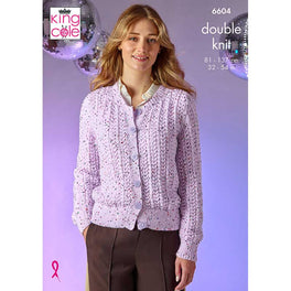 Cardigan and Sweater knitted in King Cole Dazzle DK